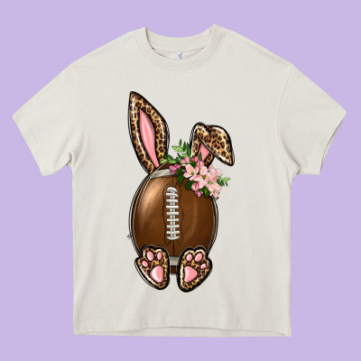 American Football Easter Bunny Heavy Core Tee Designed By Bundleandbundleshop