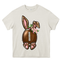 Cream American Football Easter Bunny Heavy Core Tee - BundleAndBundleShop