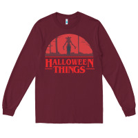 Burgundy Halloween Things Strange Halloween Long Sleeve Tee - lanVoArt