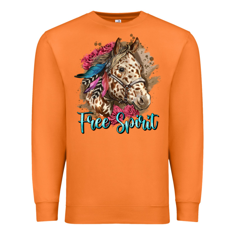 Free Spirit Appaloosa Horse Premium Sweatshirt by LillyAllenDesigns | Teevron