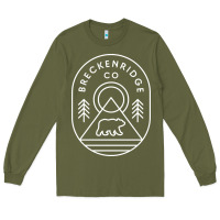 Army Green Breckenridge Colorado Bear Mountains Trees Hiking Long Sleeve Tee - lanVoArt
