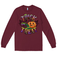 Burgundy trick or treat Long Sleeve Tee - CowGirlArtShop