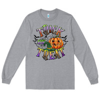 Heather Grey trick or treat Long Sleeve Tee - CowGirlArtShop