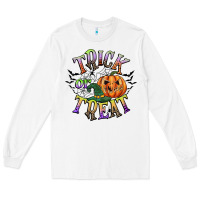 White trick or treat Long Sleeve Tee - CowGirlArtShop
