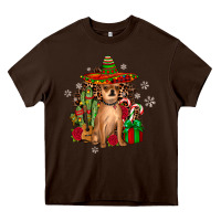 Chocolate Brown Chihuahua Christmas Heavy Core Tee - JahusDesignShop