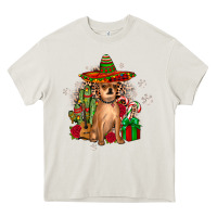 Cream Chihuahua Christmas Heavy Core Tee - JahusDesignShop