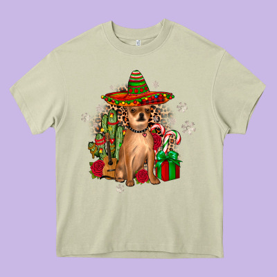 Chihuahua Christmas Heavy Core Tee Designed By Jahusdesignshop
