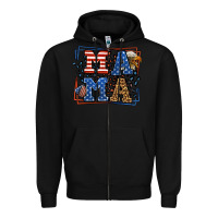 Black Army Veteran mama leopard frame 4th of July Zipper Hoodie - LillyAllenDesigns