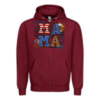 Burgundy Army Veteran mama leopard frame 4th of July Zipper Hoodie - LillyAllenDesigns