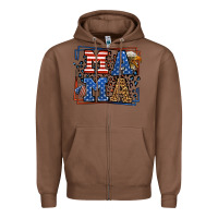 Chestnut Army Veteran mama leopard frame 4th of July Zipper Hoodie - LillyAllenDesigns