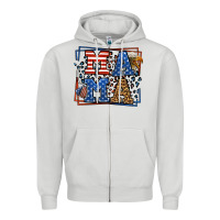 Dove Grey Army Veteran mama leopard frame 4th of July Zipper Hoodie - LillyAllenDesigns