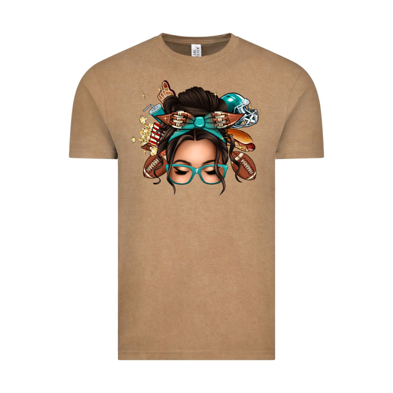 American Football Messy Bun Vintage Tee by texasbilliewilder | Teevron
