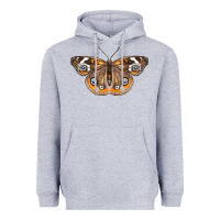 Heather Grey Common Buckeye Butterfly Heavyweight Hoodie - LillyAllenDesigns