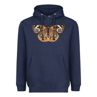 Navy Common Buckeye Butterfly Heavyweight Hoodie - LillyAllenDesigns
