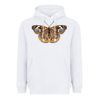 White Common Buckeye Butterfly Heavyweight Hoodie - LillyAllenDesigns
