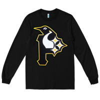 Black pittsburgh combined sports shirt and sticker Long Sleeve Tee - lanVoArt