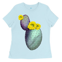 Baby Blue Opunthia Santa Rita Cactus Ladies Tee - LillyAllenDesigns