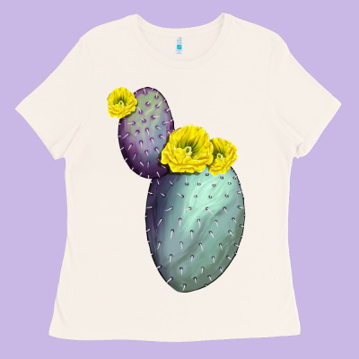 Opunthia Santa Rita Cactus Ladies Tee Designed By Lillyallendesigns