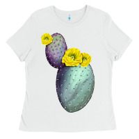 White Opunthia Santa Rita Cactus Ladies Tee - LillyAllenDesigns