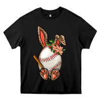 Black Baseball Easter Bunny Heavy Core Tee - BundleAndBundleShop