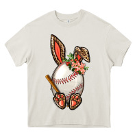 Cream Baseball Easter Bunny Heavy Core Tee - BundleAndBundleShop