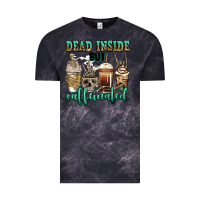 Cloud Black dead inside but caffeinated skeleton coffee cups Vintage Tee - Jasminsmagicworld