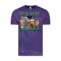 Cloud Purple dead inside but caffeinated skeleton coffee cups Vintage Tee - Jasminsmagicworld