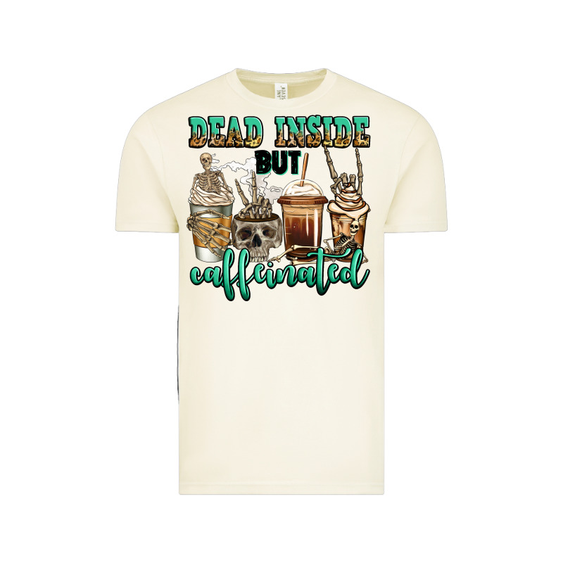 Dead Inside But Caffeinated Skeleton Coffee Cups Vintage Tee by Jasminsmagicworld | Teevron