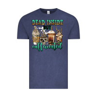 Vintage Denim dead inside but caffeinated skeleton coffee cups Vintage Tee - Jasminsmagicworld