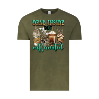 Vintage Olive dead inside but caffeinated skeleton coffee cups Vintage Tee - Jasminsmagicworld