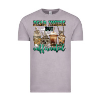 Vintage Zinc dead inside but caffeinated skeleton coffee cups Vintage Tee - Jasminsmagicworld