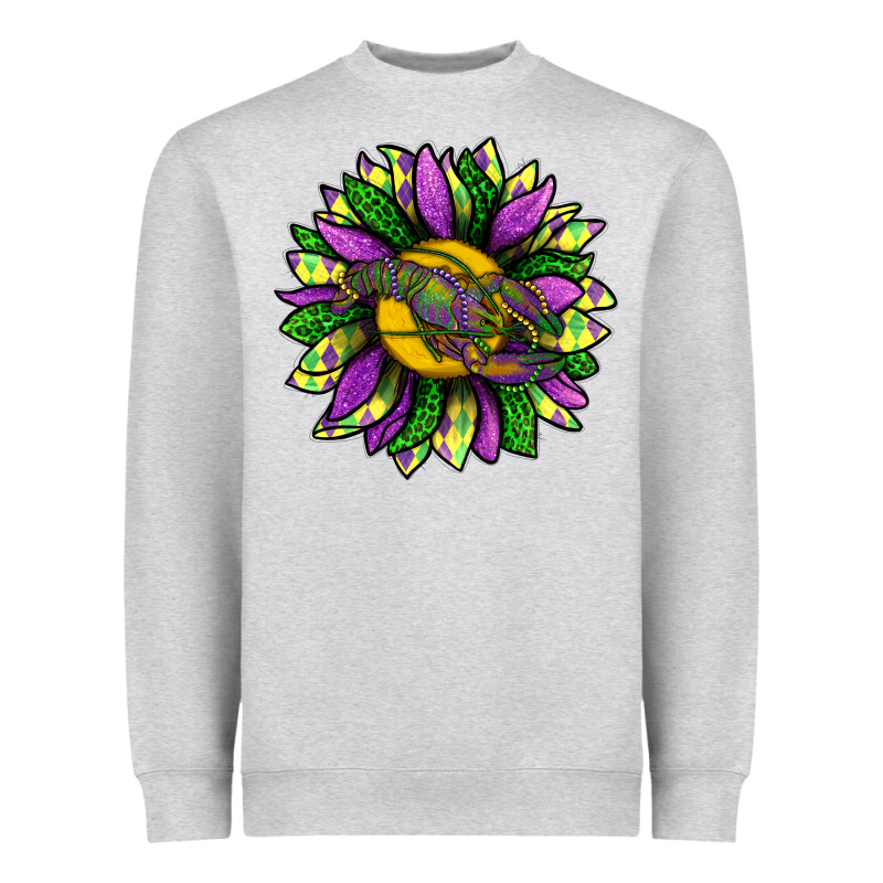 Mardi Gras Sunflower With Crawfish Heavyweight Sweatshirt by BundleAndBundleShop | Teevron