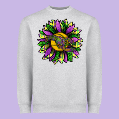 Mardi Gras Sunflower With Crawfish Heavyweight Sweatshirt Designed By Bundleandbundleshop