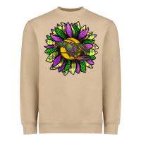 Mushroom Mardi Gras Sunflower With Crawfish Heavyweight Sweatshirt - BundleAndBundleShop
