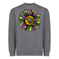 Storm Mardi Gras Sunflower With Crawfish Heavyweight Sweatshirt - BundleAndBundleShop