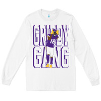 White Justin Jefferson -Griddy Gang Long Sleeve Tee - lanVoArt
