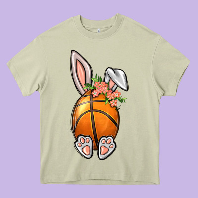 Basketball Easter Bunny Heavy Core Tee Designed By Bundleandbundleshop