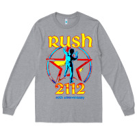 Heather Grey rush blue starman 2112  40th anniversary Long Sleeve Tee - lanVoArt