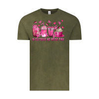 Vintage Olive In October We Wear Pink with Breast Cancer Coffee Vintage Tee - texasbilliewilder