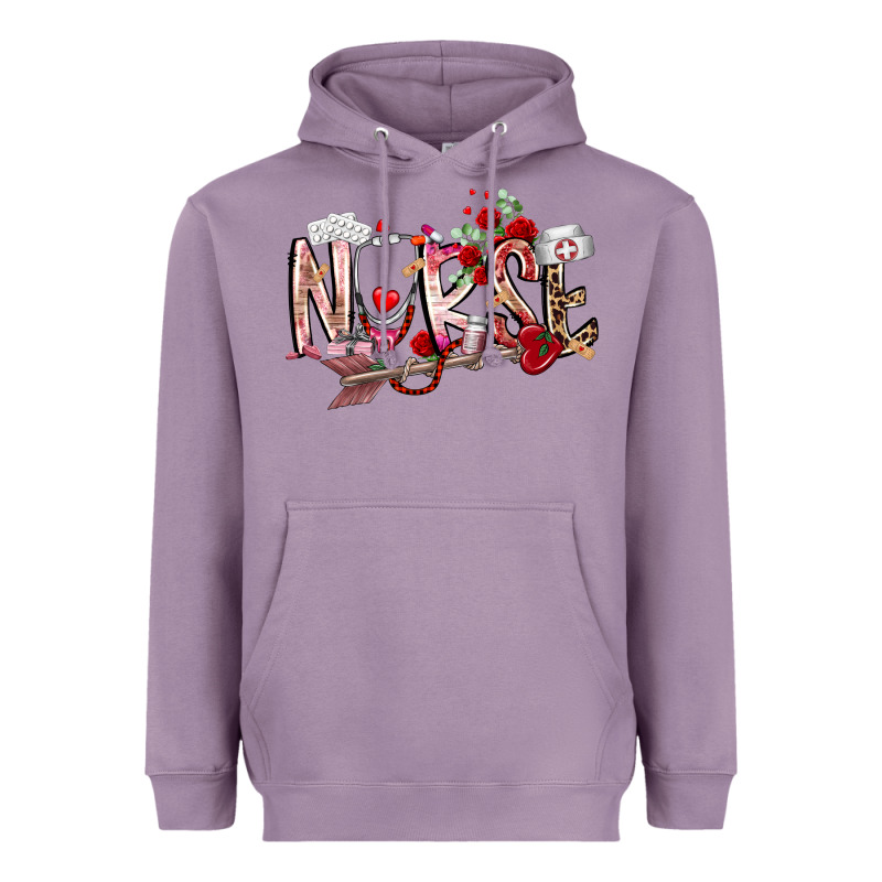 Nurse Valentines Day Heavyweight Hoodie by RacoonDesign | Teevron