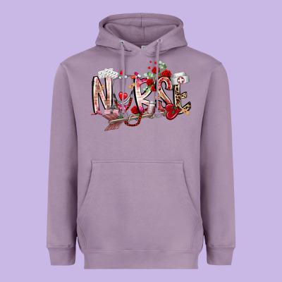 Nurse Valentines Day Heavyweight Hoodie Designed By Racoondesign