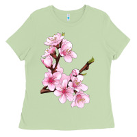 Matcha Peach Blossom Illustrations Ladies Tee - LillyAllenDesigns