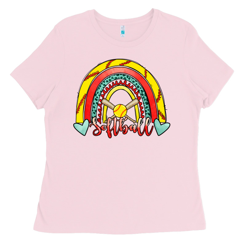 Softball Rainbow Ladies Tee by RanaPortraitStore | Teevron