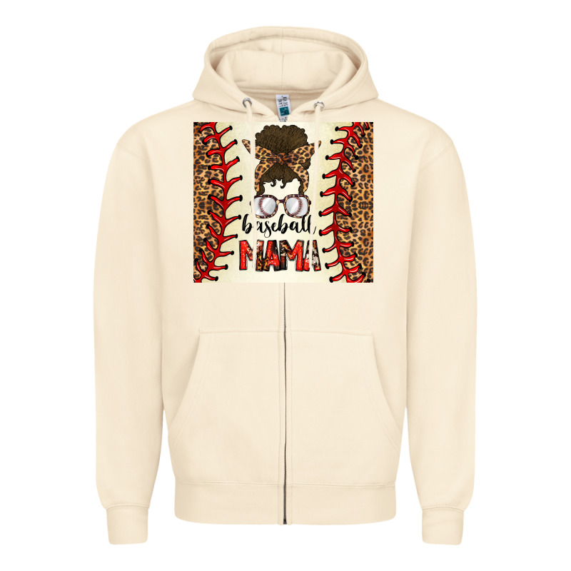 Baseball Mom Messy Bun Zipper Hoodie by CowhideDigitalArt | Teevron
