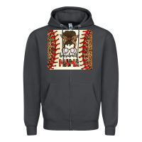 Smoke Baseball Mom Messy Bun Zipper Hoodie - CowhideDigitalArt