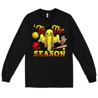 Black tis the season softball halloween Long Sleeve Tee - CowGirlArtShop