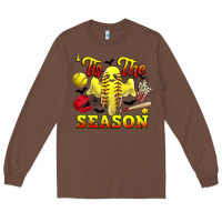 Chestnut tis the season softball halloween Long Sleeve Tee - CowGirlArtShop