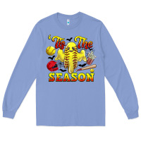Colony Blue tis the season softball halloween Long Sleeve Tee - CowGirlArtShop