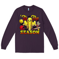 Plum tis the season softball halloween Long Sleeve Tee - CowGirlArtShop