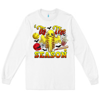 White tis the season softball halloween Long Sleeve Tee - CowGirlArtShop